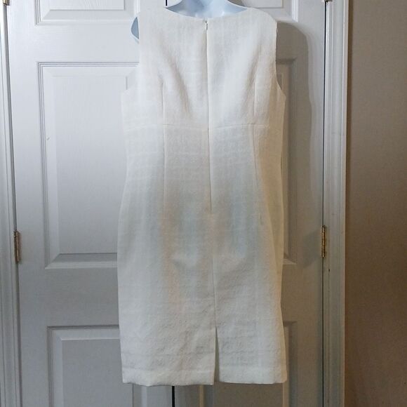 Le Suit white sleeveless sheath midi career dress Sz 16  EUC - Picture 5 of 6
